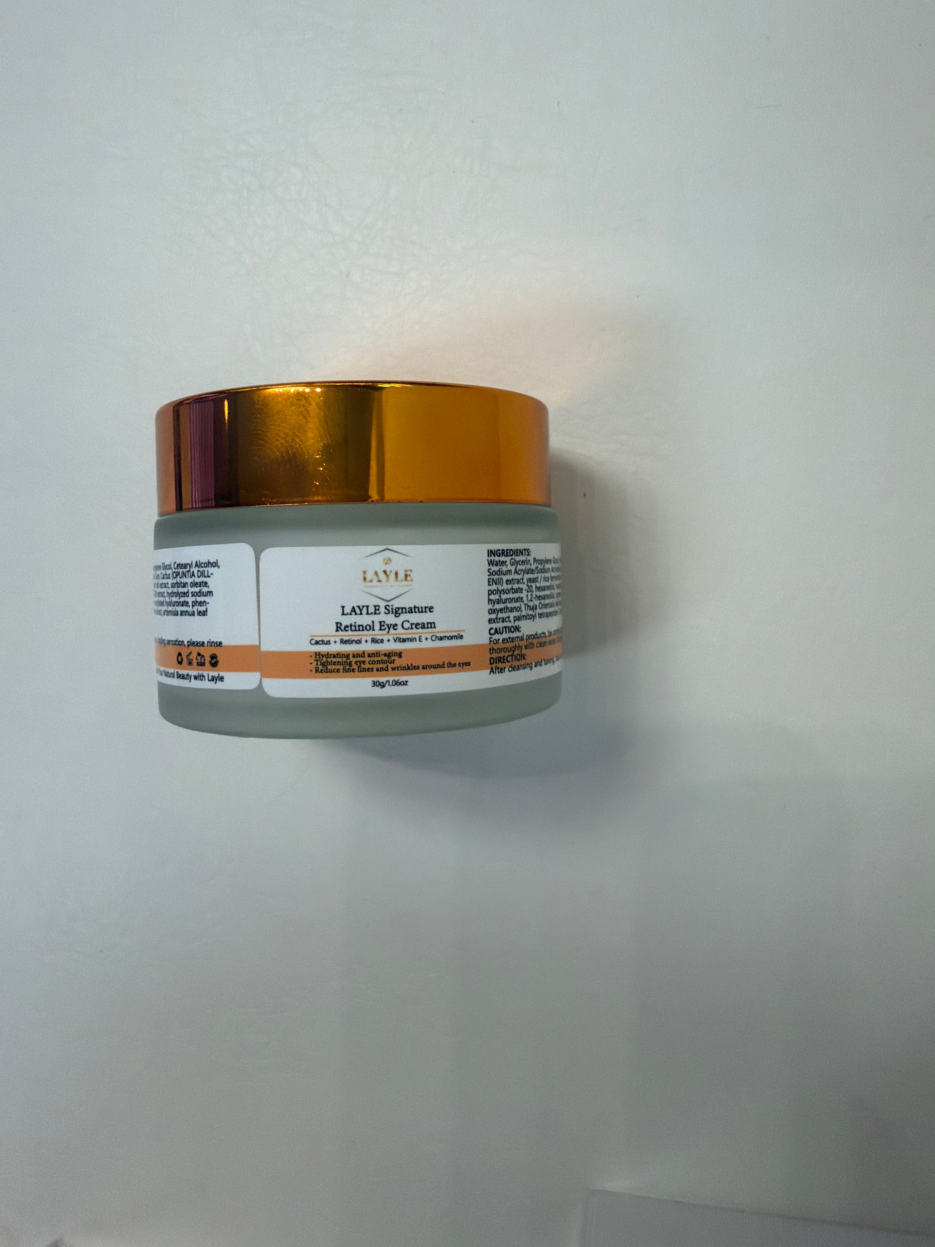 LAYLE Retinol Brightening Eye Cream — Cactus + Rice Extract • Vitamin E • Chamomile • Collagen • Anti-Aging & Dark Circle Repair